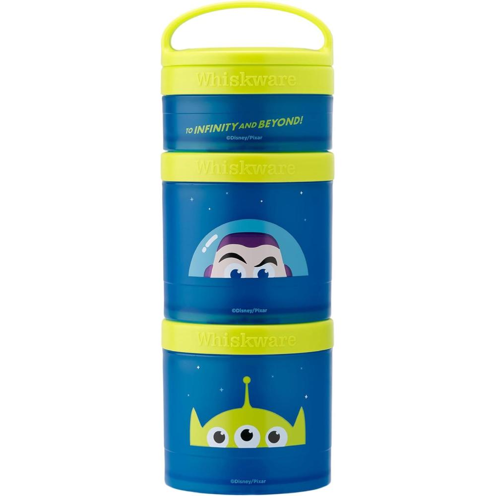 imageWhiskware Bluey Stackable Snack Containers for Kids and Toddlers 3 Stackable Snack Cups for School and Travel Bluey and Bingo HoorayPack of 1Buzz Lightyear