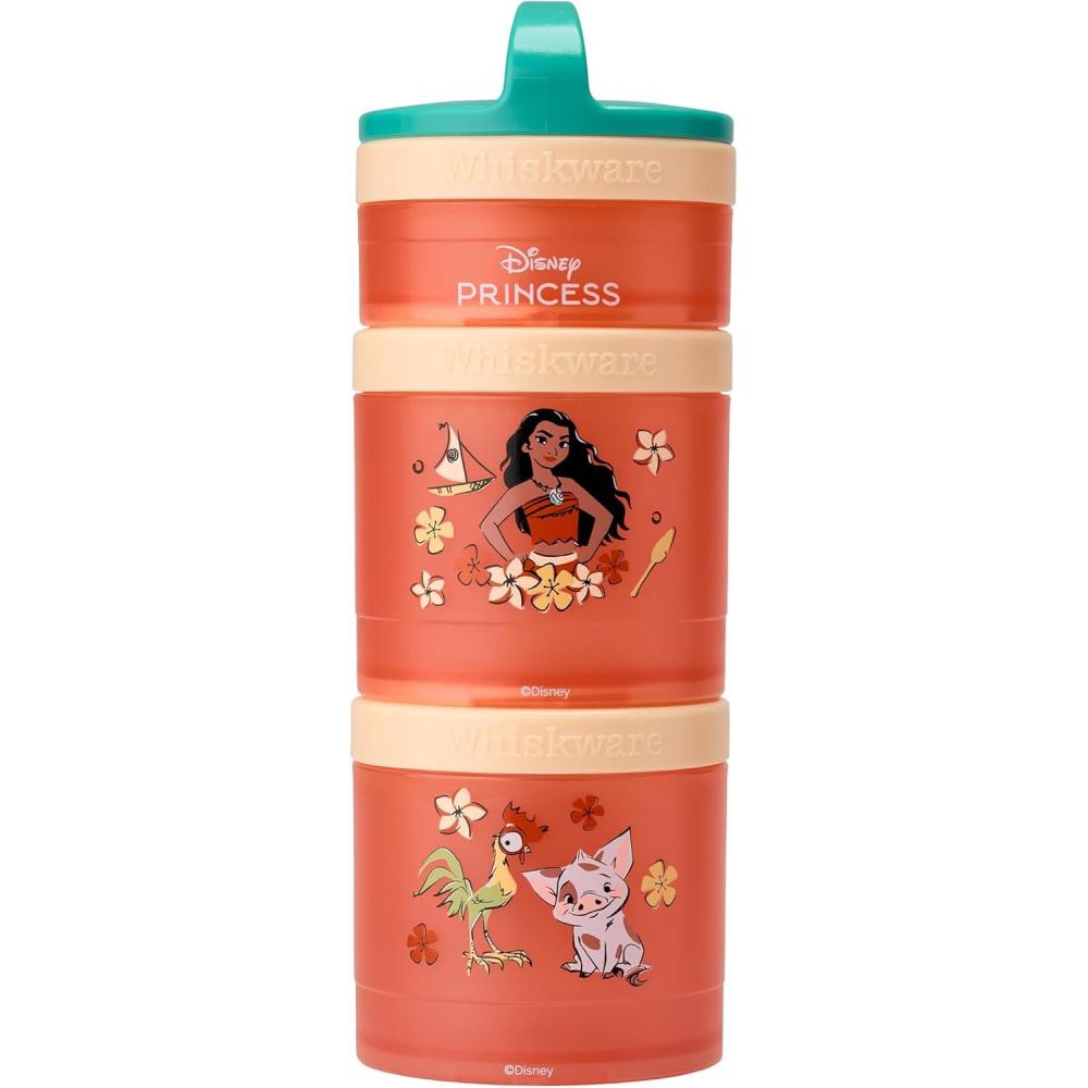 imageWhiskware Bluey Stackable Snack Containers for Kids and Toddlers 3 Stackable Snack Cups for School and Travel Bluey and Bingo HoorayPack of 1Moana