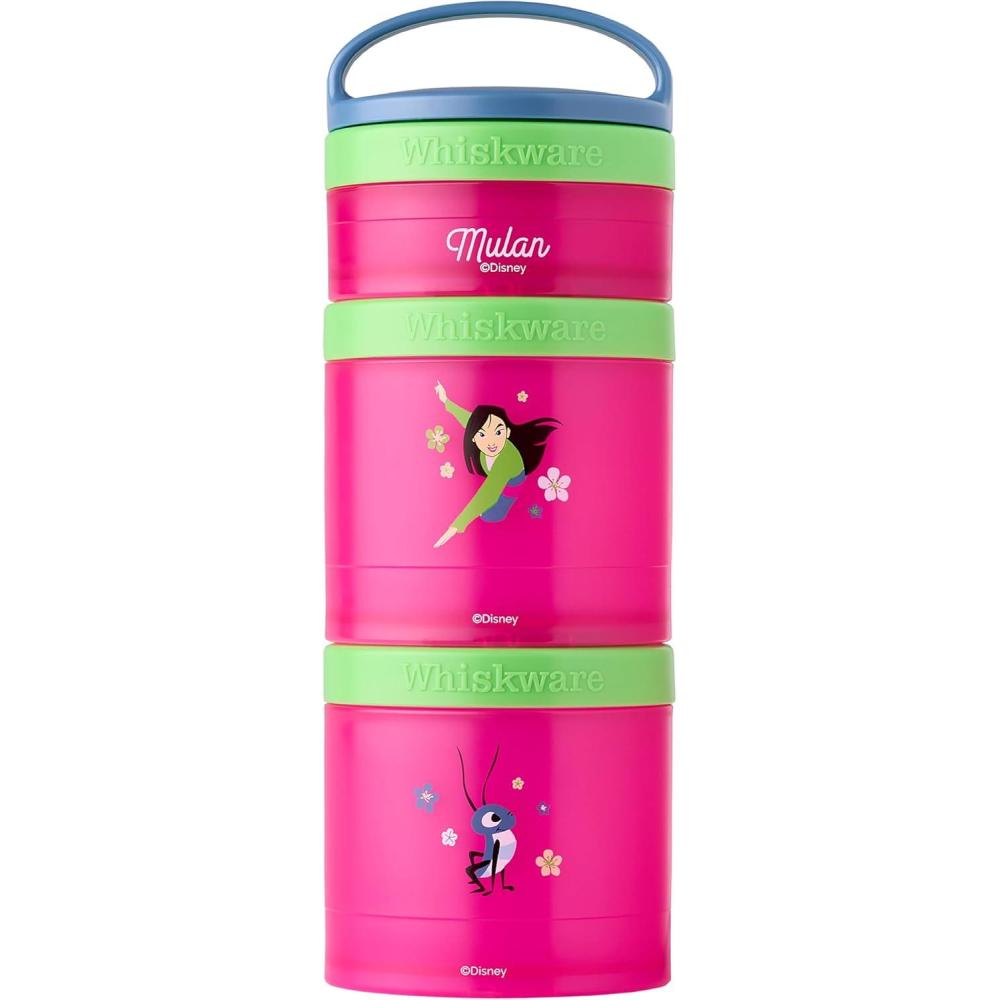 imageWhiskware Bluey Stackable Snack Containers for Kids and Toddlers 3 Stackable Snack Cups for School and Travel Bluey and Bingo HoorayPack of 1Mulan