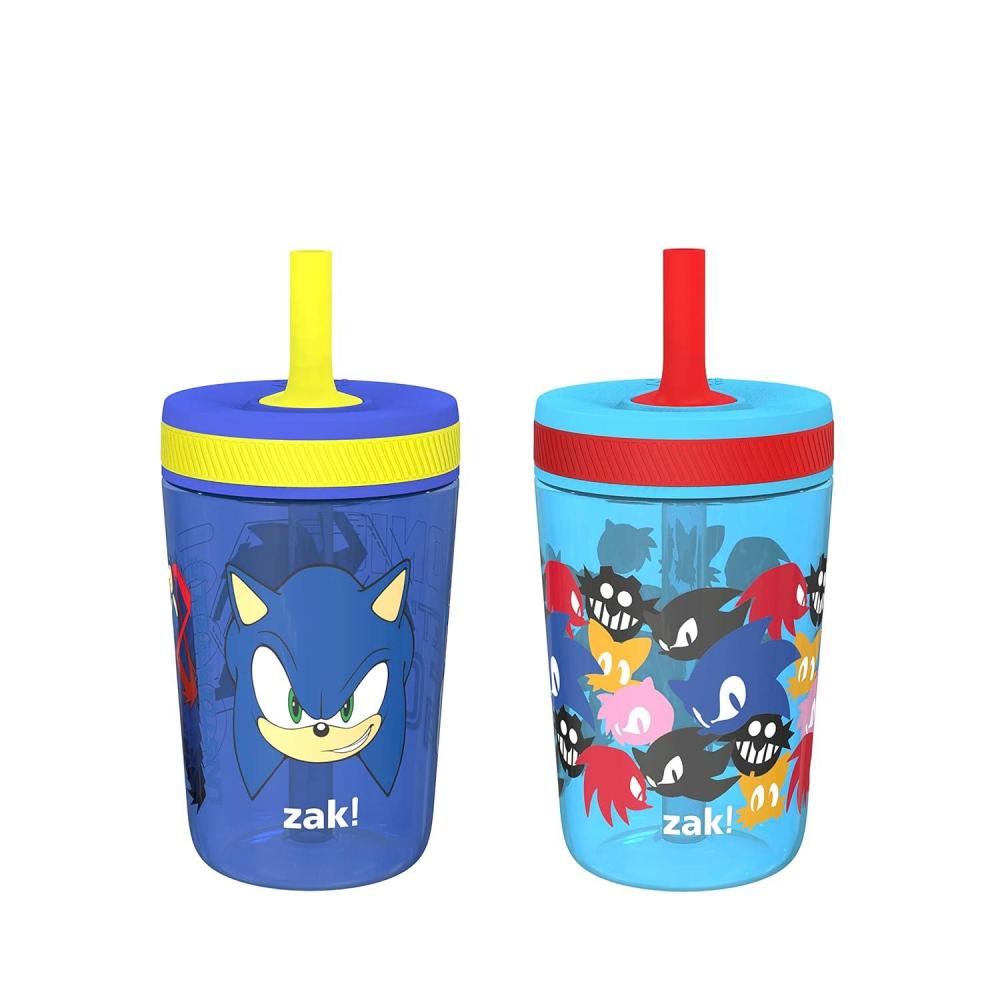 imageZak Designs 15oz Bluey Kelso Tumbler Set LeakProof ScrewOn Lid with Straw Made of Durable Plastic and Silicone Perfect Bundle for Kids 2 Count Pack of 1Sonic the Hedgehog
