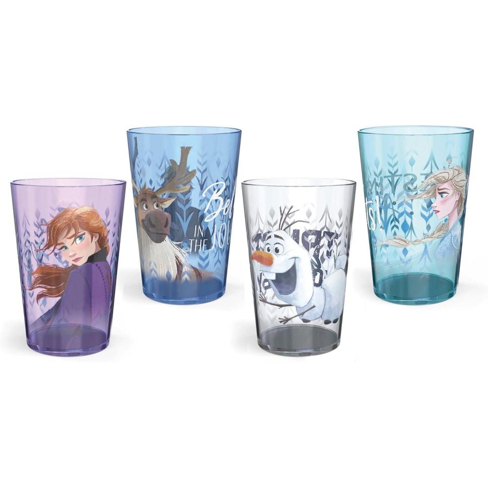 imageZak Designs Bluey Nesting Tumbler Set Includes Durable Plastic Cups with Variety Artwork Fun Drinkware is Perfect for Kids 145 oz 4Pack NonBPAAnna Elsa Olaf