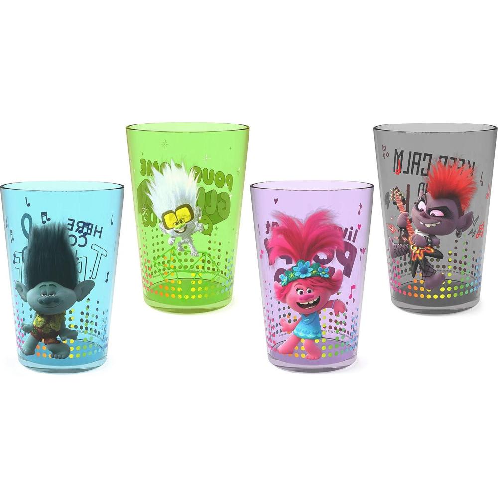 imageZak Designs Bluey Nesting Tumbler Set Includes Durable Plastic Cups with Variety Artwork Fun Drinkware is Perfect for Kids 145 oz 4Pack NonBPAPoppy  Friends
