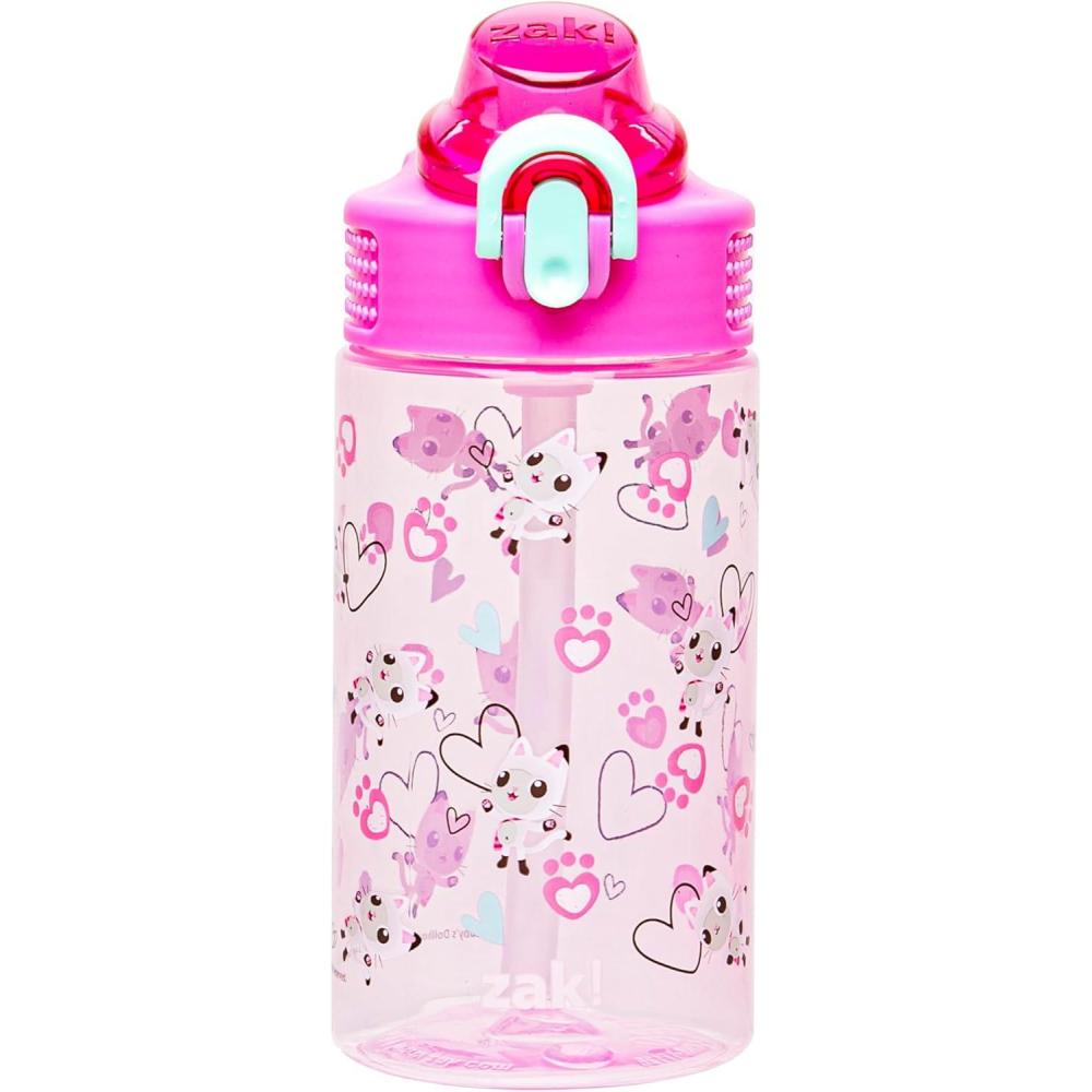 imageZak Designs Bluey Sage Kids Water Bottle For School or Travel 16oz Durable Plastic Water Bottle With Straw Handle and LeakProof PopUp Spout Cover Bluey amp BingoGabbys Dollhouse Pandy Paws