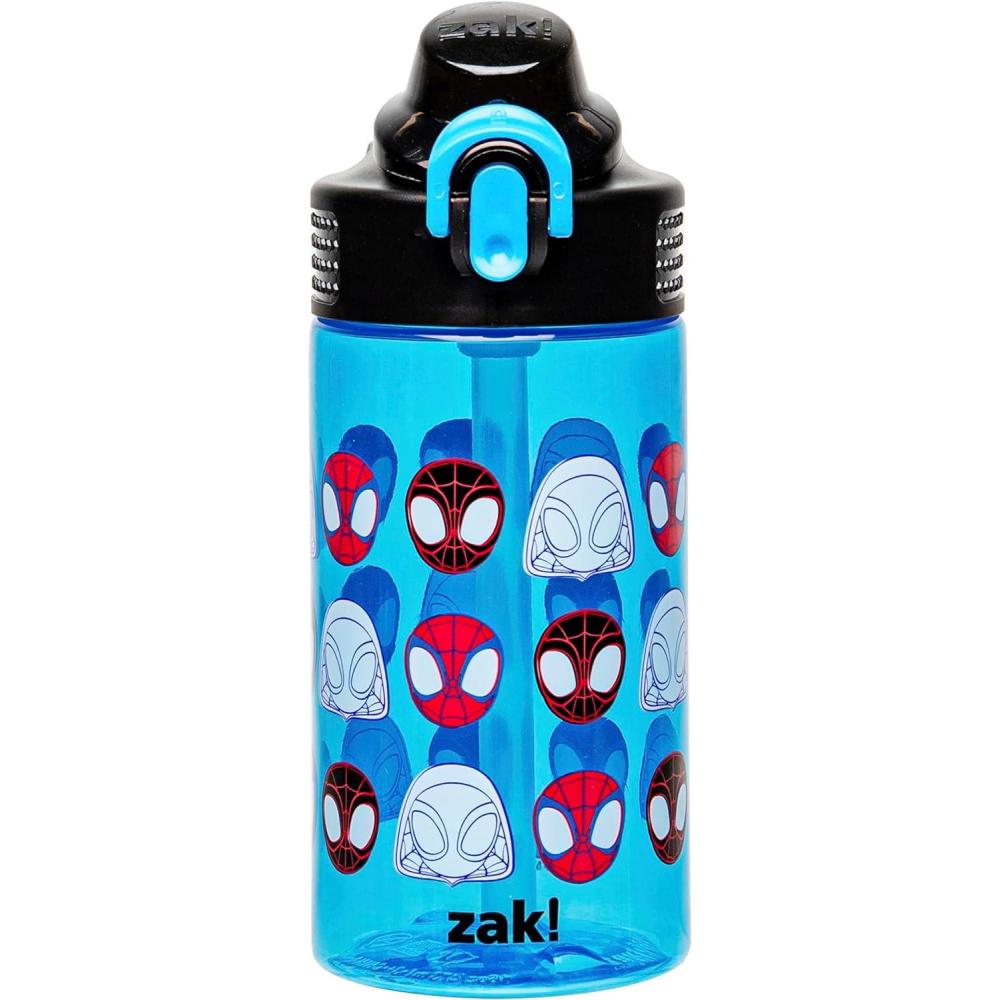 imageZak Designs Bluey Sage Kids Water Bottle For School or Travel 16oz Durable Plastic Water Bottle With Straw Handle and LeakProof PopUp Spout Cover Bluey amp BingoSpidey Spidey and His Amazing Friends