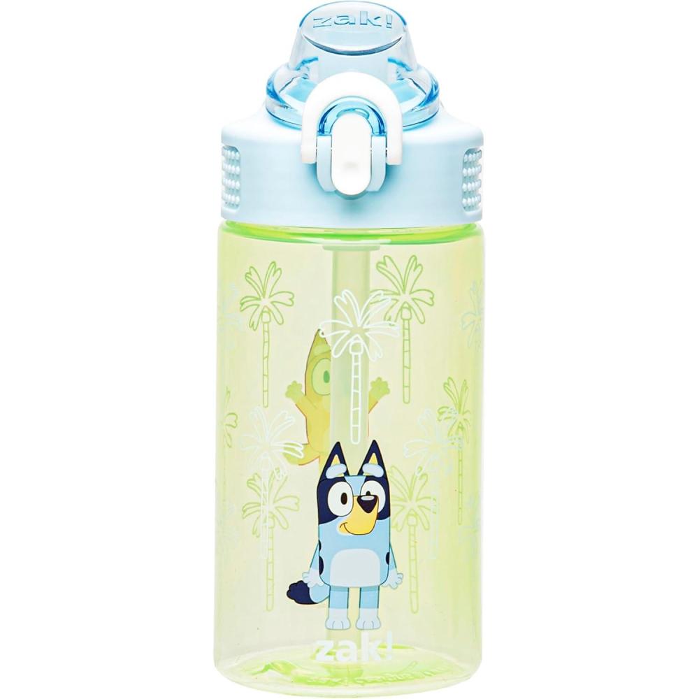 imageZak Designs Bluey Sage Kids Water Bottle For School or Travel 16oz Durable Plastic Water Bottle With Straw Handle and LeakProof PopUp Spout Cover Bluey amp BingoBluey Bluey Bingo