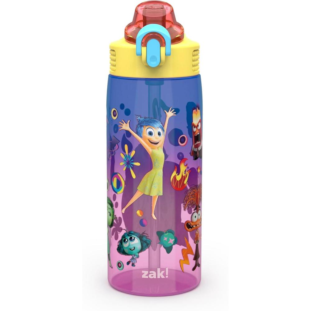 imageZak Designs Bluey Sage Kids Water Bottle For School or Travel 16oz Durable Plastic Water Bottle With Straw Handle and LeakProof PopUp Spout Cover Bluey amp BingoInside Out 2