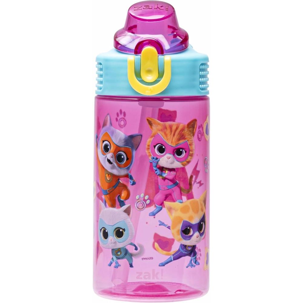 imageZak Designs Bluey Sage Kids Water Bottle For School or Travel 16oz Durable Plastic Water Bottle With Straw Handle and LeakProof PopUp Spout Cover Bluey amp BingoSuperKitties Ginny  Sparks  Buddy  Bitsy