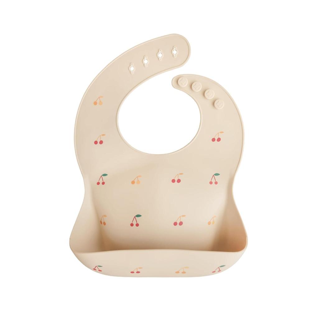 imagemushie x Bluey Silicone Baby Bib  Adjustable Fit Waterproof Bibs Bluey IvoryCherries