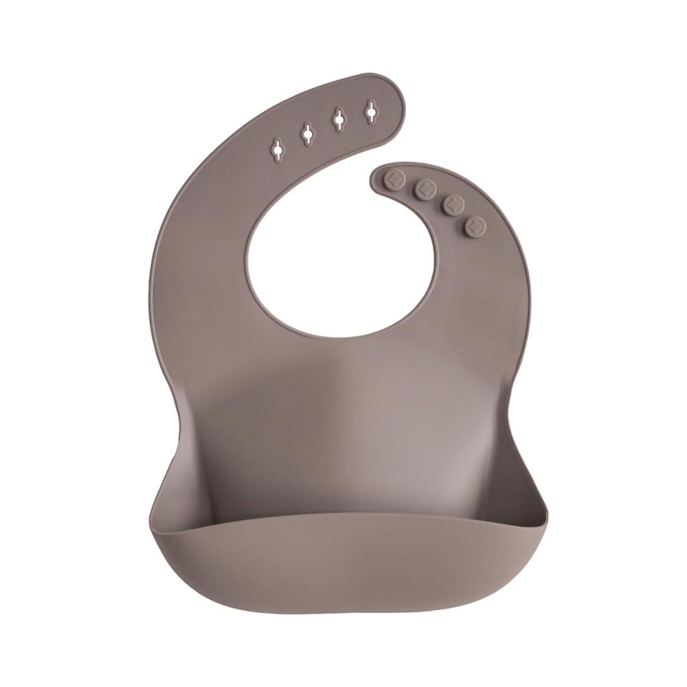 imagemushie x Bluey Silicone Baby Bib  Adjustable Fit Waterproof Bibs Bluey IvoryDove Gray