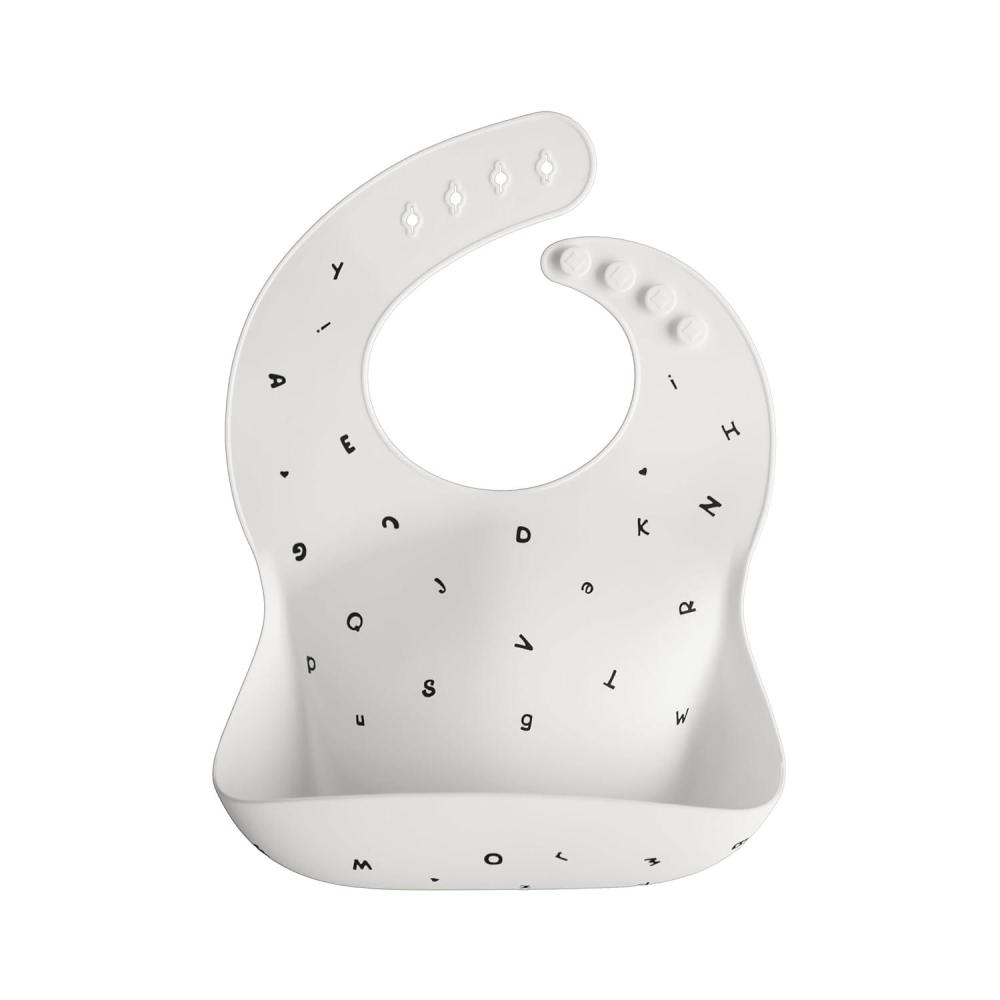 imagemushie x Bluey Silicone Baby Bib  Adjustable Fit Waterproof Bibs Bluey IvoryLetters White