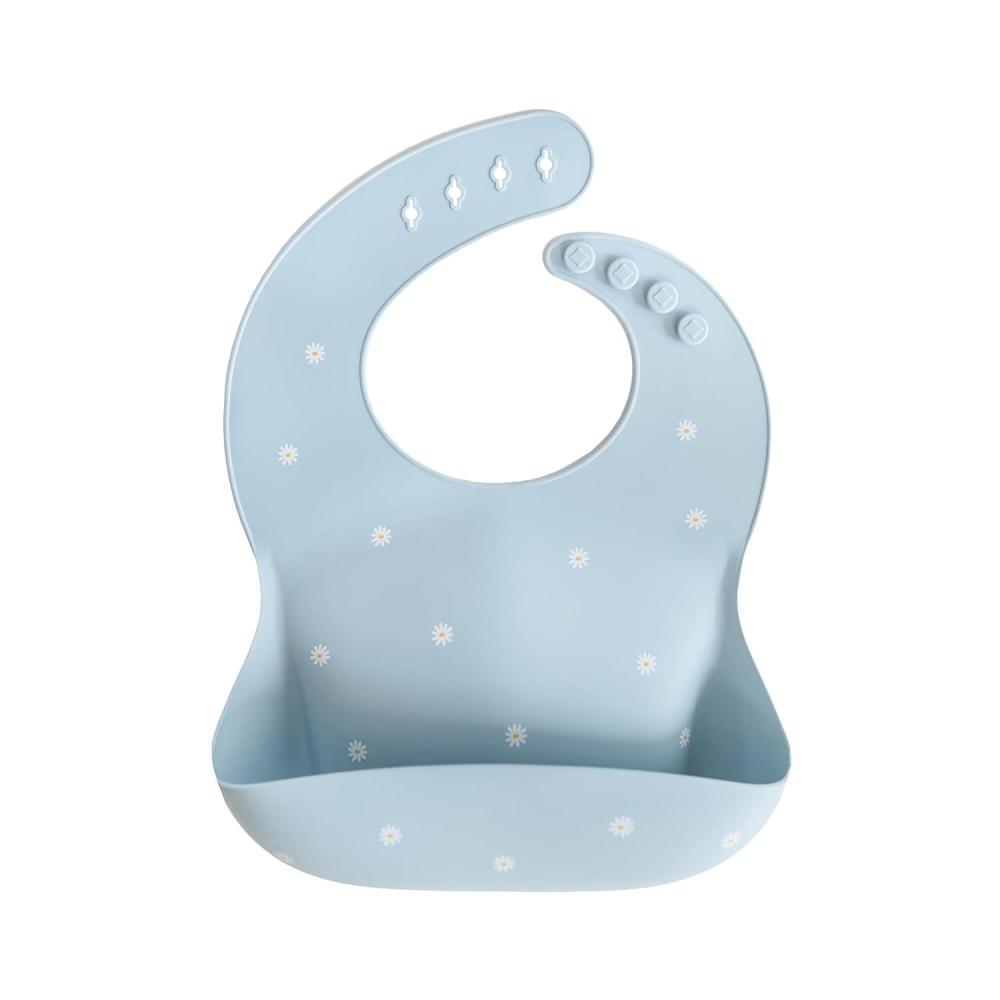 imagemushie x Bluey Silicone Baby Bib  Adjustable Fit Waterproof Bibs Bluey IvoryWhite Daisy