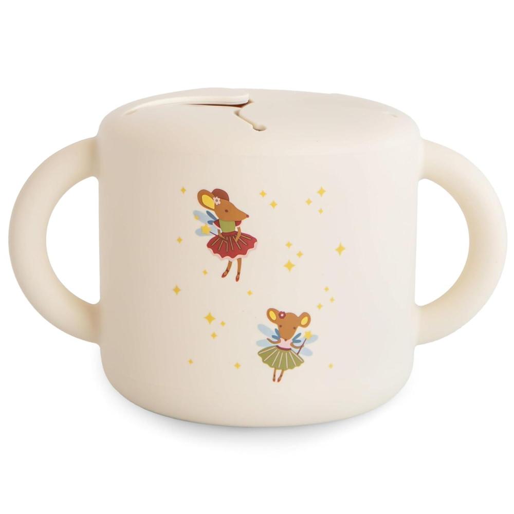 imagemushie x Bluey Silicone Snack Cup  Spill Proof Food Container for Toddler and Baby Bluey SageFairy Mice
