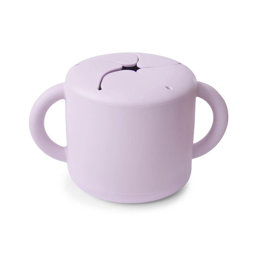 imagemushie x Bluey Silicone Snack Cup  Spill Proof Food Container for Toddler and Baby Bluey SageSoft Lilac