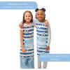 Handstand Kitchen Bluey and Bingo 100% Cotton Blue Stripe Print Patch Pocket Apron Collection(Adult and Child Apron)