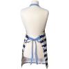 Handstand Kitchen Bluey and Bingo 100% Cotton Blue Stripe Print Patch Pocket Apron Collection(Child Apron and Oven Mitts)