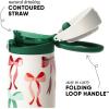 Simple Modern Kids Summit | Christmas Water Bottle with Straw Lid | Bluey 18oz Stainless Steel Cup Insulated Tumbler for Toddlers, School | Holiday Gifts for Girls Boys | Bluey Holly Jolly(Ribbon Wonderland)