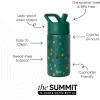 Simple Modern Kids Summit | Christmas Water Bottle with Straw Lid | Bluey 18oz Stainless Steel Cup Insulated Tumbler for Toddlers, School | Holiday Gifts for Girls Boys | Bluey Holly Jolly(Vintage Lights on Green)