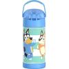 THERMOS FUNTAINER Water Bottle with Straw – 12 Ounce – Kids Stainless Steel Vacuum Insulated Water Bottle with Lid, Bluey(Bluey)