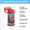 THERMOS FUNTAINER Water Bottle with Straw – 12 Ounce – Kids Stainless Steel Vacuum Insulated Water Bottle with Lid, Bluey(Cars)