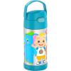 THERMOS FUNTAINER Water Bottle with Straw – 12 Ounce – Kids Stainless Steel Vacuum Insulated Water Bottle with Lid, Bluey(Cocomelon)