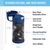 THERMOS FUNTAINER Water Bottle with Straw – 12 Ounce – Kids Stainless Steel Vacuum Insulated Water Bottle with Lid, Bluey(Lightyear)