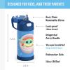 THERMOS FUNTAINER Water Bottle with Straw – 12 Ounce – Kids Stainless Steel Vacuum Insulated Water Bottle with Lid, Bluey(Mandalorian The Child)