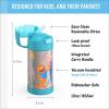 THERMOS FUNTAINER Water Bottle with Straw – 12 Ounce – Kids Stainless Steel Vacuum Insulated Water Bottle with Lid, Bluey(Ms. Rachel)