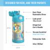 THERMOS FUNTAINER Water Bottle with Straw – 12 Ounce – Kids Stainless Steel Vacuum Insulated Water Bottle with Lid, Bluey(Paw Patrol Blue)