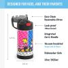 THERMOS FUNTAINER Water Bottle with Straw – 12 Ounce – Kids Stainless Steel Vacuum Insulated Water Bottle with Lid, Bluey(Super Mario Brothers)