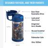 THERMOS FUNTAINER Water Bottle with Straw – 12 Ounce – Kids Stainless Steel Vacuum Insulated Water Bottle with Lid, Bluey(Thor)