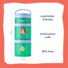 Whiskware Bluey Stackable Snack Containers for Babies, Toddlers, and Kids, 3 Stackable Snack Cups for School and Travel, Cupholder Friendly, Bluey, Chloe, Bingo, and Lila, Best Buddies!(Ariel)
