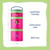 Whiskware Bluey Stackable Snack Containers for Babies, Toddlers, and Kids, 3 Stackable Snack Cups for School and Travel, Cupholder Friendly, Bluey, Chloe, Bingo, and Lila, Best Buddies!(Mulan)