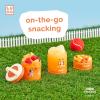Whiskware Bluey Stackable Snack Containers for Babies, Toddlers, and Kids, 3 Stackable Snack Cups for School and Travel, Cupholder Friendly, Bluey, Chloe, Bingo, and Lila, Best Buddies!(Cream/Orange/Orange)