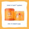 Whiskware Bluey Stackable Snack Containers for Babies, Toddlers, and Kids, 3 Stackable Snack Cups for School and Travel, Cupholder Friendly, Bluey, Chloe, Bingo, and Lila, Best Buddies!(Cream/Orange/Orange)