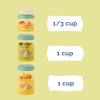 Whiskware Bluey Stackable Snack Containers for Babies, Toddlers, and Kids, 3 Stackable Snack Cups for School and Travel, Cupholder Friendly, Bluey, Chloe, Bingo, and Lila, Best Buddies!(Purple/Green/Yellow)
