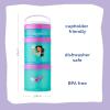 Whiskware Bluey Stackable Snack Containers for Babies, Toddlers, and Kids, 3 Stackable Snack Cups for School and Travel, Cupholder Friendly, Bluey, Chloe, Bingo, and Lila, Best Buddies!(Jasmine)