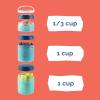 Whiskware Bluey Stackable Snack Containers for Kids and Toddlers, 3 Stackable Snack Cups for School and Travel, Bluey and Bingo, Hooray(Pack of 1)(Ariel)