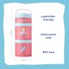 Whiskware Bluey Stackable Snack Containers for Kids and Toddlers, 3 Stackable Snack Cups for School and Travel, Bluey and Bingo, Hooray(Pack of 1)(Cinderella & Glass Slipper)