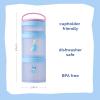Whiskware Bluey Stackable Snack Containers for Kids and Toddlers, 3 Stackable Snack Cups for School and Travel, Bluey and Bingo, Hooray(Pack of 1)(Elsa and Bruni)