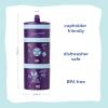 Whiskware Bluey Stackable Snack Containers for Kids and Toddlers, 3 Stackable Snack Cups for School and Travel, Bluey and Bingo, Hooray(Pack of 1)(Glow Webs Glow!)