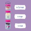 Whiskware Bluey Stackable Snack Containers for Kids and Toddlers, 3 Stackable Snack Cups for School and Travel, Bluey and Bingo, Hooray(Pack of 1)(Gwen Stacy)