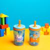 Zak Designs 15oz Bluey Kelso Tumbler Set, Leak-Proof Screw-On Lid with Straw Made of Durable Plastic and Silicone, Perfect Bundle for Kids, 2 Count (Pack of 1)(Blippi)