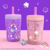 Zak Designs 15oz Bluey Kelso Tumbler Set, Leak-Proof Screw-On Lid with Straw Made of Durable Plastic and Silicone, Perfect Bundle for Kids, 2 Count (Pack of 1)(Gabby’s Dollhouse Cakey Cat)