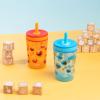 Zak Designs 15oz Bluey Kelso Tumbler Set, Leak-Proof Screw-On Lid with Straw Made of Durable Plastic and Silicone, Perfect Bundle for Kids, 2 Count (Pack of 1)(Elmo and Cookie Monster (Sesame Street))