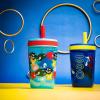Zak Designs 15oz Bluey Kelso Tumbler Set, Leak-Proof Screw-On Lid with Straw Made of Durable Plastic and Silicone, Perfect Bundle for Kids, 2 Count (Pack of 1)(Sonic the Hedgehog)