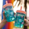 Zak Designs 15oz Bluey Kelso Tumbler Set, Leak-Proof Screw-On Lid with Straw Made of Durable Plastic and Silicone, Perfect Bundle for Kids, 2 Count (Pack of 1)(Shells)