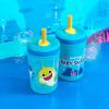 Zak Designs 15oz Bluey Kelso Tumbler Set, Leak-Proof Screw-On Lid with Straw Made of Durable Plastic and Silicone, Perfect Bundle for Kids, 2 Count (Pack of 1)(Baby Shark)