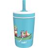 Zak Designs Bluey Kelso Toddler Cups For Travel or At Home, 12oz Vacuum Insulated Stainless Steel Sippy Cup With Leak-Proof Design is Perfect For Kids (Bluey, Bingo, Grandad Mort)(Bluey)