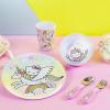 Zak Designs Bluey Kids Dinnerware Gift Set Includes Plate, Bowl, Tumbler, Water Bottle, and Utensil Tableware, Made of Durable Material and Perfect for Kids (6 Piece Gift Set, BPA-Free)(Hello_Kitty – 5pcs)