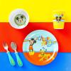 Zak Designs Bluey Kids Dinnerware Gift Set Includes Plate, Bowl, Tumbler, Water Bottle, and Utensil Tableware, Made of Durable Material and Perfect for Kids (6 Piece Gift Set, BPA-Free)(Mickey Mouse Rainbow – 5pcs)